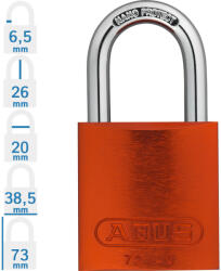 ABUS 72/40 KA - Egységkulcsos lakat (Több lakat azonos kulccsal) - Narancs (KA-10043601-01)