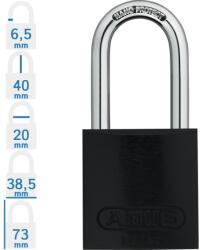 ABUS 72/40HB40 LOTO hosszúkengyelű munkavédelmi kizáró lakat - Fekete (10043960-01)