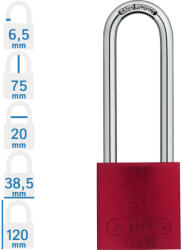 ABUS 72/40HB75 KA - Egységkulcsos lakat (Több lakat azonos kulccsal) - Piros (KA-10018691-01)