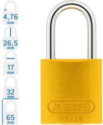 ABUS 72/30 LOTO munkavédelmi kizáró lakat - Sárga (10001791-01)
