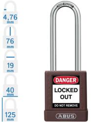 ABUS 74BS/40HB75 KA - Egységkulcsos lakat (Több lakat azonos kulccsal) - Barna (KA-10085599-01)