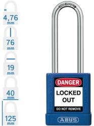 ABUS 74BS/40HB75 Főkulcsos rendszerű LOTO munkavédelmi kizáró lakat - Kék (10082561-01)