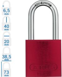 ABUS 72/40HB40 LOTO hosszúkengyelű munkavédelmi kizáró lakat - Piros (10043608-01)