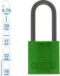 ABUS 72AS/30HB38 Főkulcsos rendszerű LOTO munkavédelmi kizáró lakat - Zöld (10087448-01)