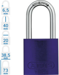 ABUS 72/40HB40 KA - Egységkulcsos lakat (Több lakat azonos kulccsal) - Lila (KA-10043604-01)