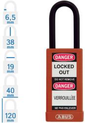 ABUS 74LB/40 Főkulcsos rendszerű LOTO hosszúkengyelű munkavédelmi kizáró lakat - Piros (10034970-01)