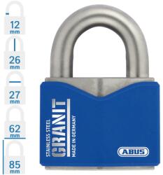ABUS Granit 37ST/55 időjárásálló rozsdamentes acél biztonsági lakat (10079185-01)