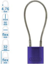 ABUS 72/30CAB20 LOTO munkavédelmi kábeles kizáró lakat - Lila (10085602-01)