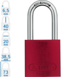 ABUS 72/40HB40 KA - Egységkulcsos lakat (Több lakat azonos kulccsal) - Piros (KA-10043608-01)