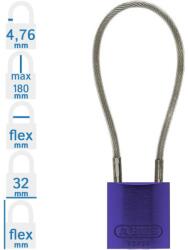 ABUS 72/30CAB40 Főkulcsos rendszerű LOTO munkavédelmi kábeles kizáró lakat - Lila (10085612-01)