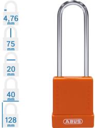 ABUS 76BS/40HB75 KA - Egységkulcsos lakat (Több lakat azonos kulccsal) - Narancs (KA-10084842-01)