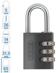 ABUS 724/30 számzáras lakat - Antracit (10052683-01)