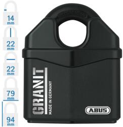 ABUS Granit 37RK/80 KA egységkulcsos lakat (10020432-01)