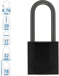 ABUS 72AS/30HB38 Főkulcsos rendszerű LOTO munkavédelmi kizáró lakat - Fekete (10087451-01)