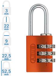 ABUS 724/20 számzáras lakat - Narancssárga (10052678-01)