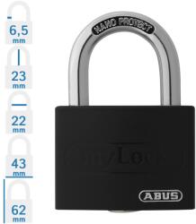 ABUS T65AL/40 lakat - Fekete (10050871-01)