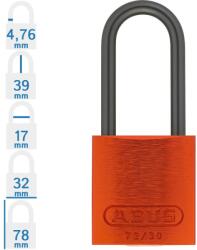 ABUS 72AS/30HB38 Főkulcsos rendszerű LOTO munkavédelmi kizáró lakat - Narancssárga (10003713-01)