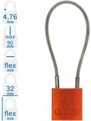 ABUS 72/30CAB20 LOTO munkavédelmi kábeles kizáró lakat - Narancssárga (10083719-01)