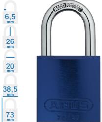 ABUS 72/40 Főkulcsos rendszerű LOTO munkavédelmi kizáró lakat - Kék (10043599-01)