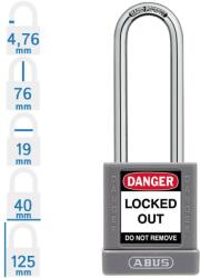 ABUS 74BS/40HB75 Főkulcsos rendszerű LOTO munkavédelmi kizáró lakat - Szürke (10085598-01)