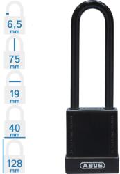 ABUS 76/40HB75 KA - Egységkulcsos lakat (Több lakat azonos kulccsal) - Fekete (KA-10084832-01)