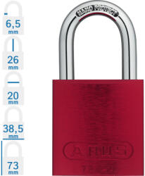 ABUS 72/40 KA - Egységkulcsos lakat (Több lakat azonos kulccsal) - Piros (KA-10043602-01)