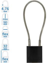 ABUS 72/30CAB40 Főkulcsos rendszerű LOTO munkavédelmi kábeles kizáró lakat - Fekete (10085613-01)