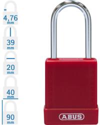 ABUS 76IB/40 LOTO munkavédelmi kizáró lakat - Piros (10084794-01)