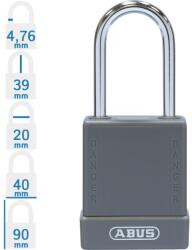 ABUS 76BS/40 KA - Egységkulcsos lakat (Több lakat azonos kulccsal) - Szürke (KA-10084789-01)