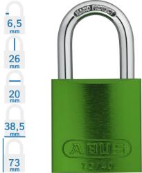 ABUS 72/40 Főkulcsos rendszerű LOTO munkavédelmi kizáró lakat - Zöld (10043600-01)