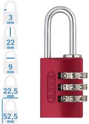 ABUS 724/20 számzáras lakat - Piros (10052679-01)