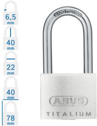 ABUS 727TI/40HB40 hosszúkengyelű lakat (10056431-01)