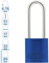 ABUS 72/30HB50 LOTO hosszúkengyelű munkavédelmi kizáró lakat - Kék (10001811-01)