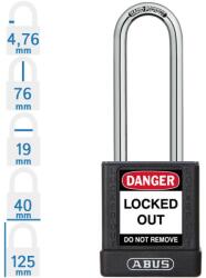 ABUS 74BS/40HB75 LOTO munkavédelmi kizáró lakat - Fekete (10085586-01)