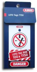 ABUS T150 LOTO munkavédelmi Tagout (kitáblázó) biléta, széles kivitel - Angol nyelvű (10077801-01)