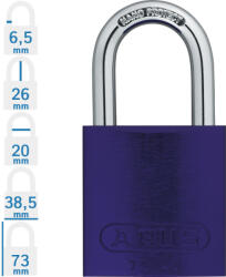 ABUS 72/40 KA - Egységkulcsos lakat (Több lakat azonos kulccsal) - Lila (KA-10043598-01)