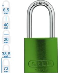 ABUS 72/40HB40 Főkulcsos rendszerű LOTO hosszúkengyelű munkavédelmi kizáró lakat - Zöld (10043606-01)