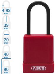 ABUS 76PS/40 KA - Egységkulcsos lakat (Több lakat azonos kulccsal) - Piros (KA-10084807-01)