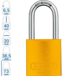 ABUS 72/40HB40 LOTO hosszúkengyelű munkavédelmi kizáró lakat - Sárga (10043609-01)