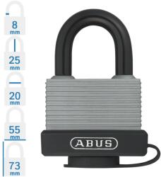 ABUS 717AL/45 KA6401 egységkulcsos lakat - Szürke (10049976-01)