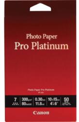 Canon Photo Paper Pro Platinum PT-101, PT-101, fotópapír, fényes, 2768B014, fehér, 10x15cm, 4x6", 300 g/m2, 50 db, tintasugaras