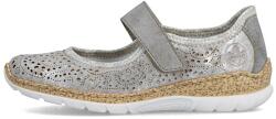 RIEKER Pantofi dama, Rieker, N4299-90-Argintiu, casual, piele ecologica, cu talpa joasa, argintiu (Marime: 38)