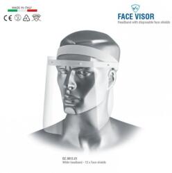 FALCON Fejpánt (fehér) + arcvédő plexi, 250x180mm (12db)