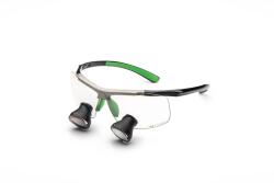 UNIVET Fix optikás előre gyártott loupe TTL Gal. 2, 5X350 on Techne Black/Green LARGE PD