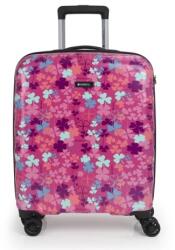 Gabol CLOVER pink, színes lóhere mintás kabin bőrönd GA-2365-S CLOVER