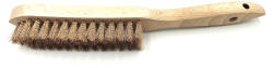  Fanyelű kézikefe 290mm 4 soros hullámos bronz sörtével