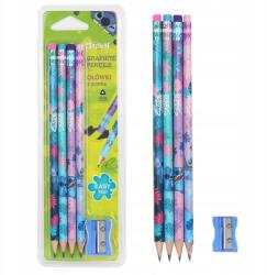 COOLPACK Hb grafit ceruza készlet radírral 4 db hegyező Stitch Coolpack (5903686374722)