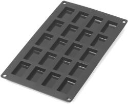 Lékué Silicone Financier Mould szilikon financier és mini sütemény forma, 20db süteményhez, tapadásmentes, fekete - 880568 (LK880568)
