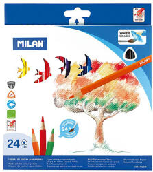 MILAN 431-es Aquarell színesceruza készlet ecsettel - 24 darabos (FR-0742324-4028758)
