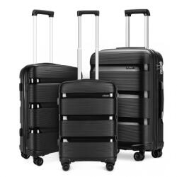 Konofactory Fekete prémium bőröndszett TSA zárral „Majesty - M, L, XL (S2092set3in1-black-HU)